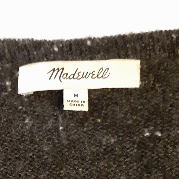 Madewell open cardigan. soft.mid weight color black With White Specks Size M - Picture 3 of 6